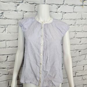Tara Jarmon Cap Sleeve Cotton Blouse